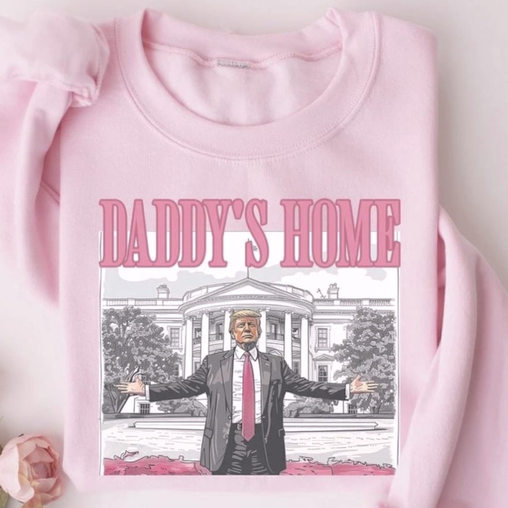 Daddy’s home president Donald Trump Christmas sweatshirt pink Barbie
